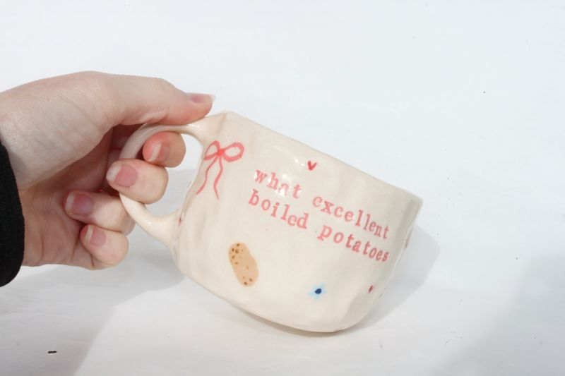 'what excellent boiled potatoes' mug