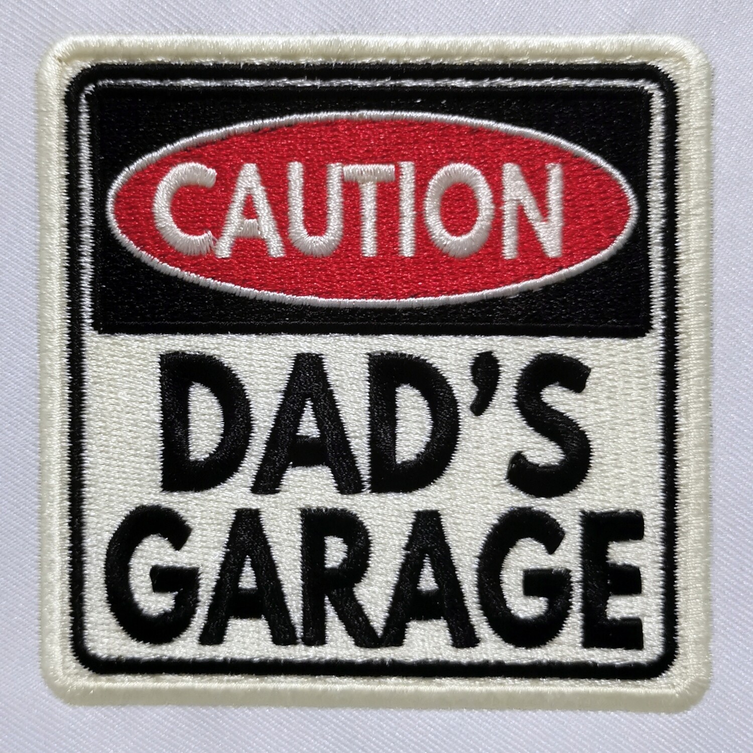 Dad&#39;s Garage with Caution Sign