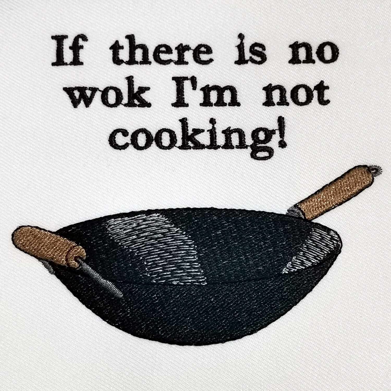 Text and wok embroidery design