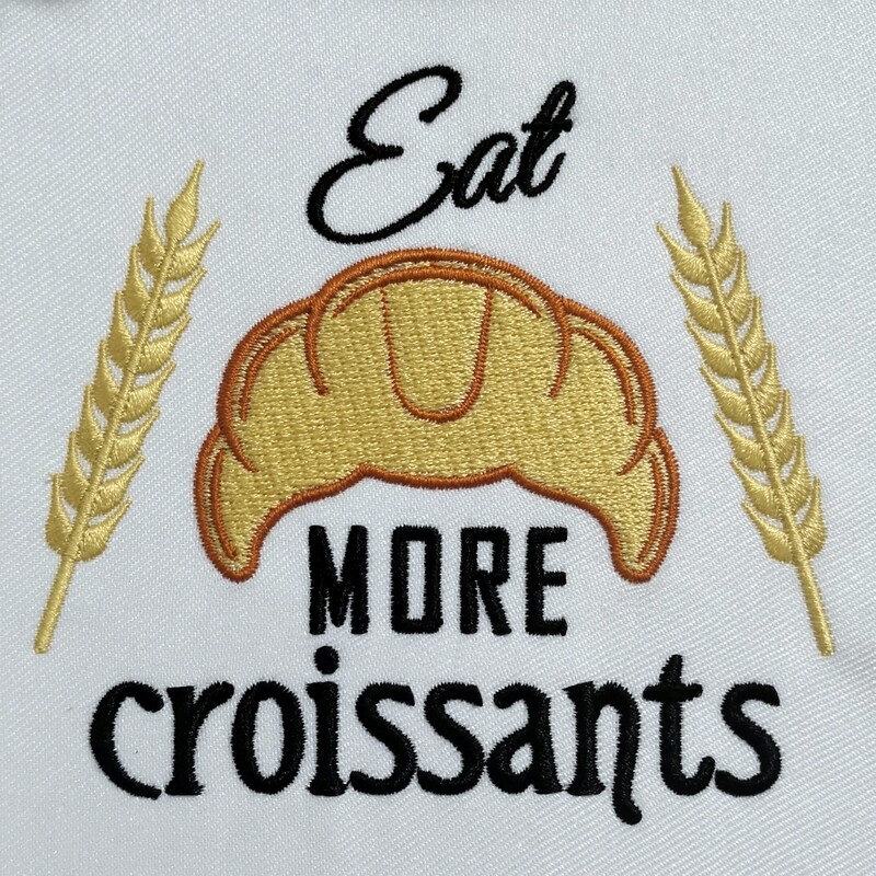 Croissant with text embroidery design
