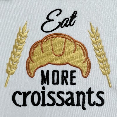 Croissant with text embroidery design