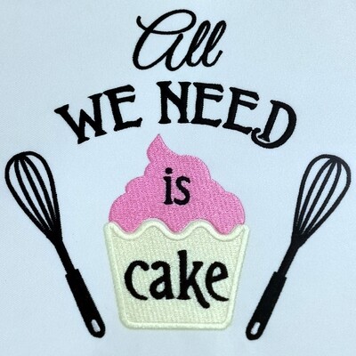 Baker Cupcake with text embroidery design