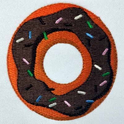 Chocolate Fudge Doughnut with Rainbow Sprinkles embroidery design
