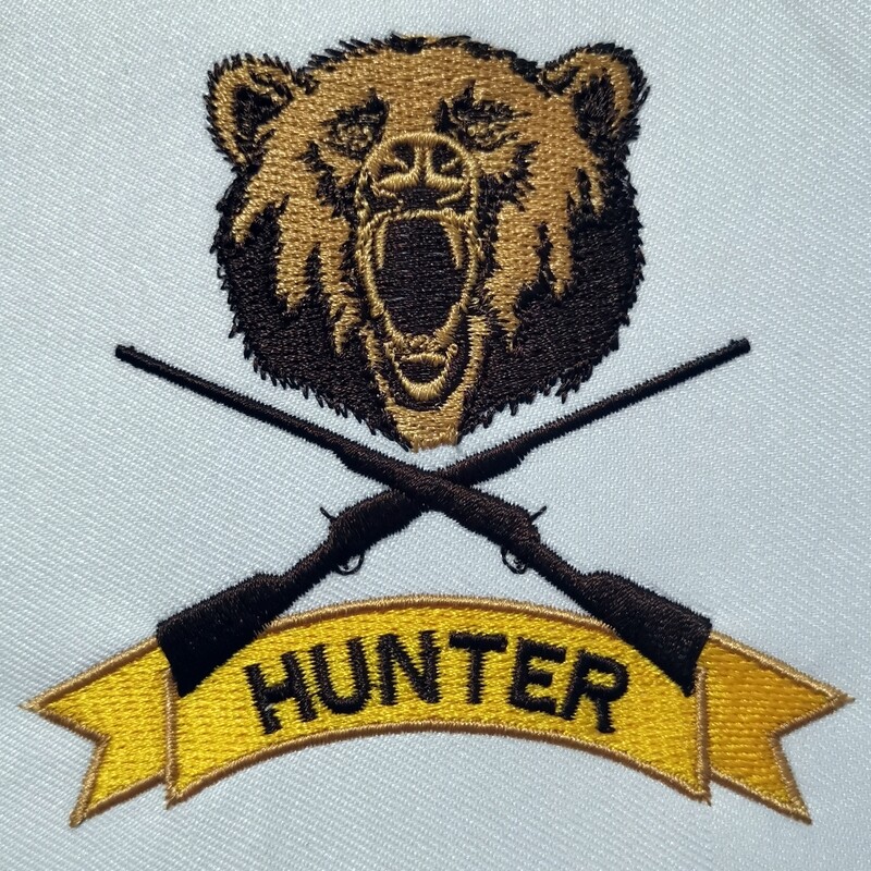 Bear Hunter Logo embroidery design