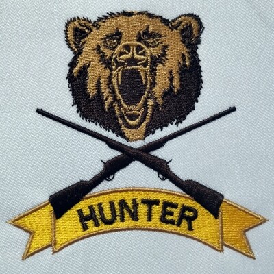 Bear Hunter Logo embroidery design