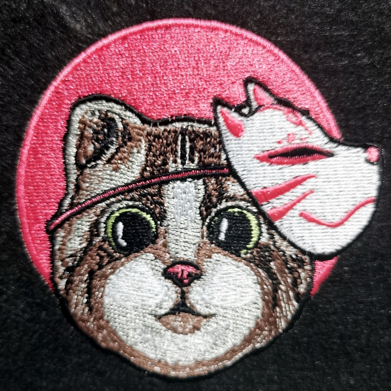 Cat wearing Kitsune mask embroidery design