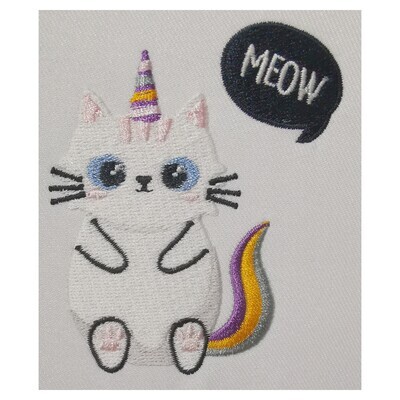 Sitting Unicorn Cat embroidery file