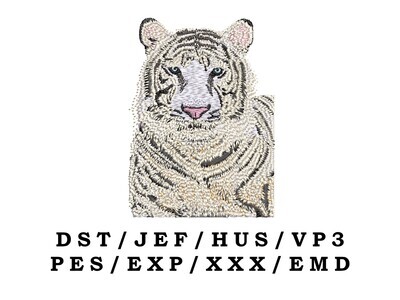 White Bengal Tiger embroidery file