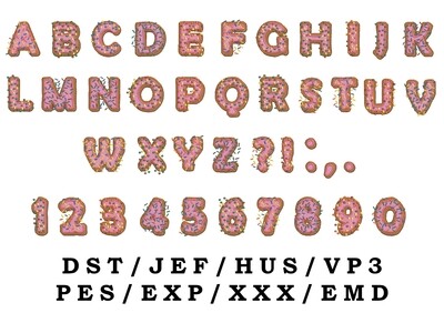 Donut Alphanumberic Embroidery Bundle