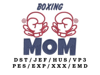 Boxing Mom embroidery file - Sports Mom, Sport Mom, Trendy Embroidery