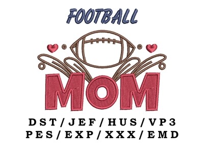 Football Mom embroidery file - Sports Mom, Sport Mom, Trendy Embroidery