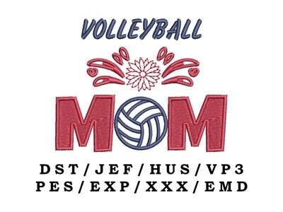 Volleyball Mom embroidery file - Sports Mom, Sport Mom, Trendy Embroidery
