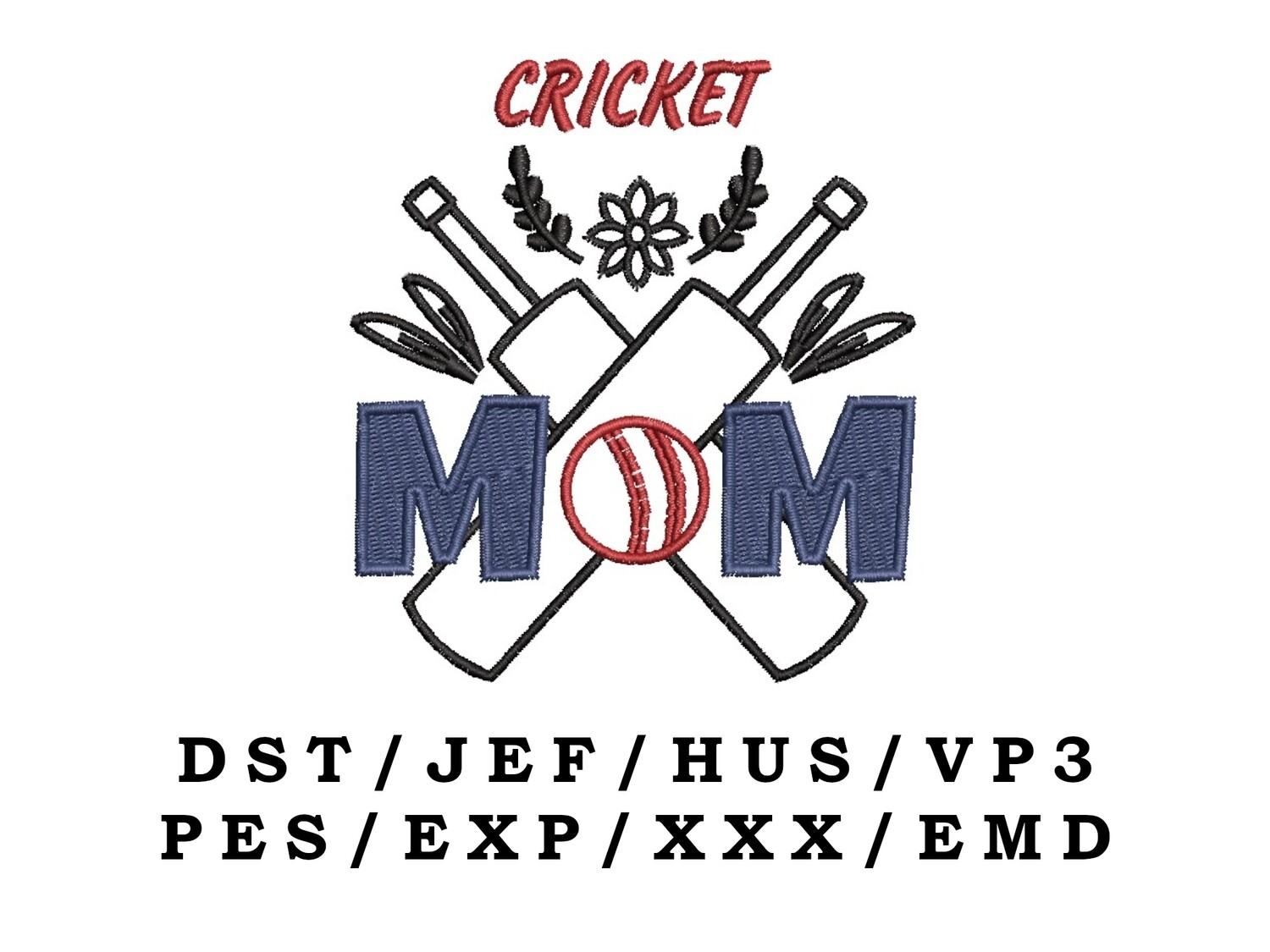 Cricket Mom embroidery file - Sports Mom, Sport Mom, Trendy Embroidery