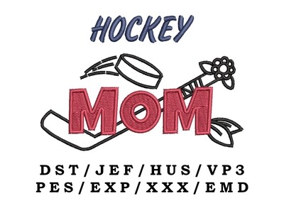 Hockey Mom embroidery file - Sports Mom, Sport Mom, Trendy Embroidery