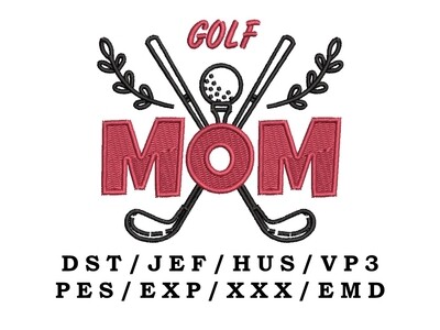 Golf Mom embroidery file - Sports Mom, Sport Mom, Trendy Embroidery