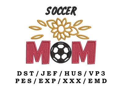 Soccer Mom embroidery file - Sports Mom, Sport Mom, Trendy Embroidery
