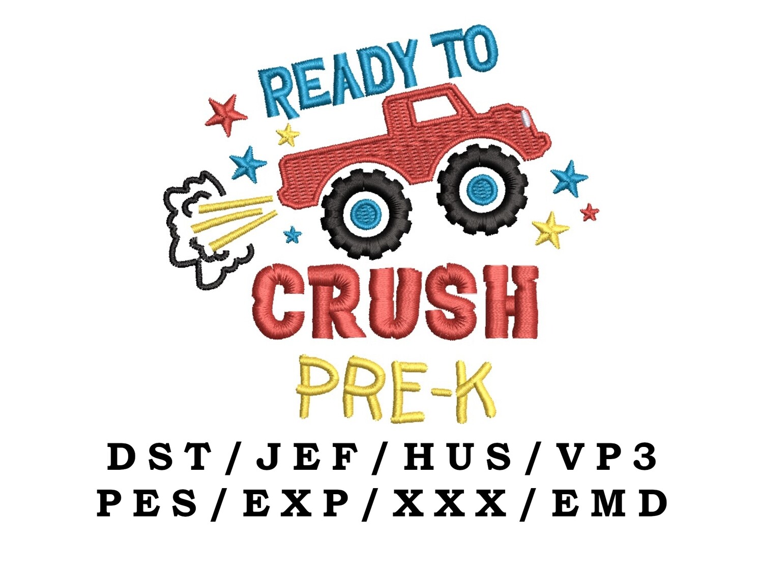 Ready To Crush Pre-K embroidery file - Back To School, Trendy Embroidery