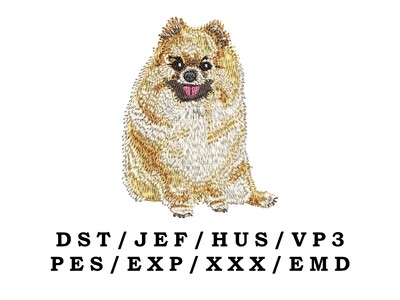 Pomeranian embroidery file Dog Art Realistic Dog