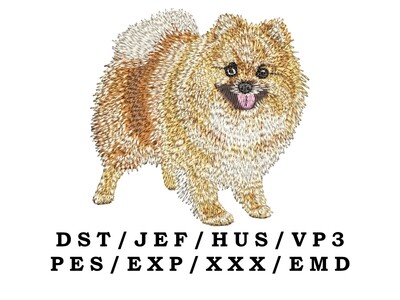 Pomeranian 2 embroidery file Dog Art Realistic Dog