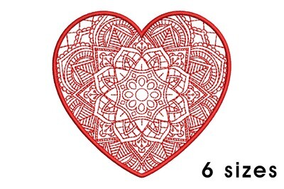 Heart Mandala pattern embroidery design - Love Harmony Balance Unity Tranquility Spirituality Wholeness Compassion Beauty Healing embroidery