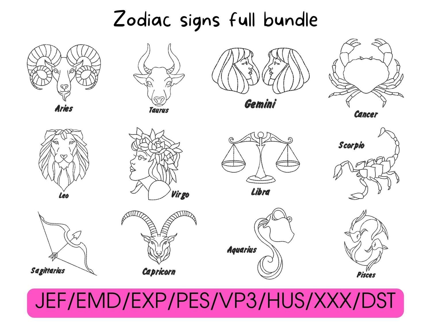 Zodiac signs bundle set