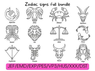 Zodiac signs bundle set