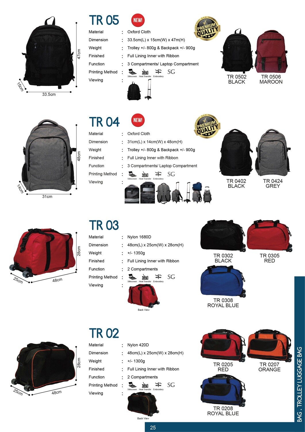 Trolley Luggage Bag and Travelling Bag
