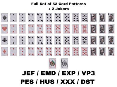 Playing Cards Embroidery Pattern Bundle Pack