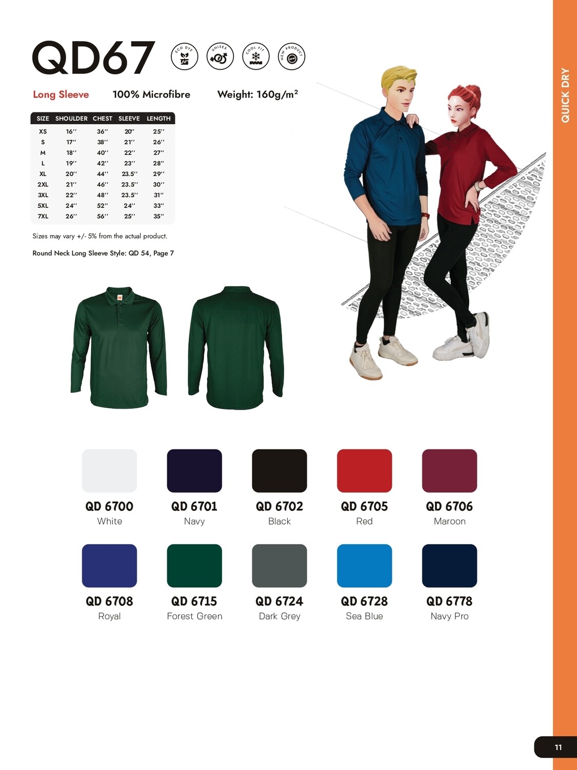 QD67 Quickdry Polo Long Sleeve