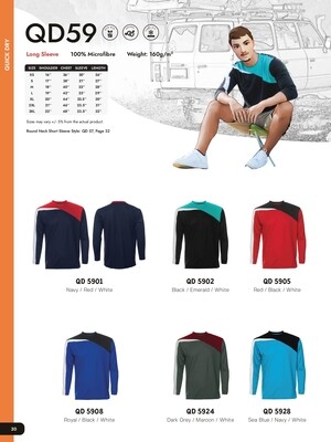 QD59 Quickdry Round Neck Long Sleeve