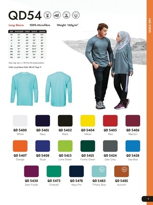 QD54 Quickdry Round Neck Long Sleeve
