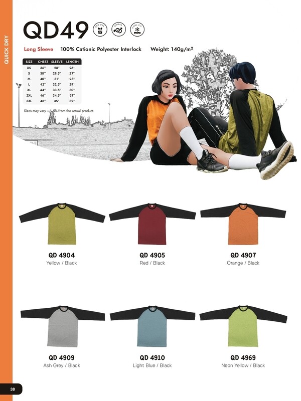 QD49 Quickdry Raglan Long Sleeve