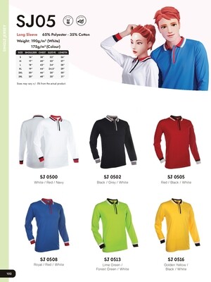 SJ05 Polycotton Polo Long Sleeve