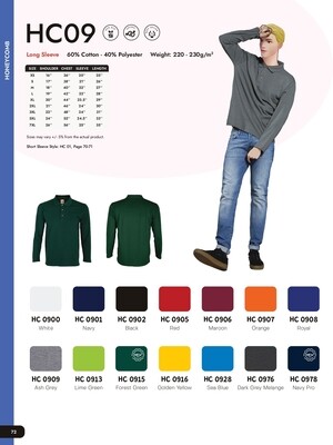 HC09 Polycotton Polo Long Sleeve