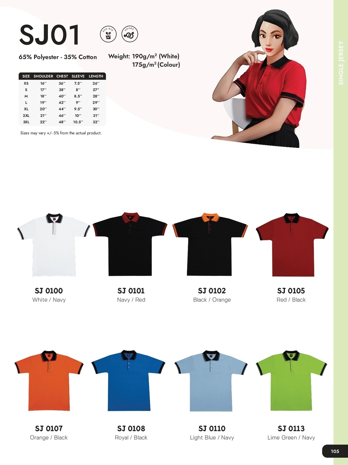 SJ01 Polycotton Polo shirt