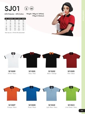 SJ01 Polycotton Polo shirt