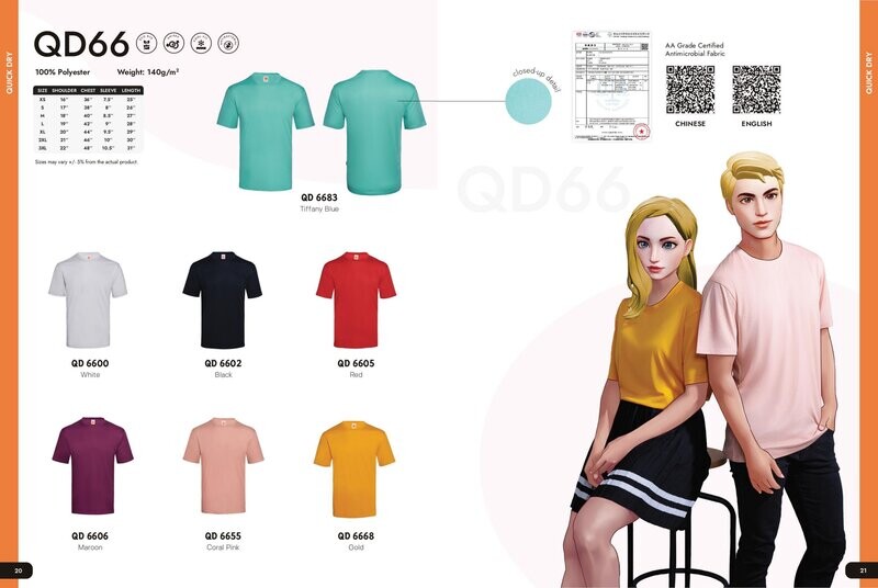 QD66 Quickdry Round Neck