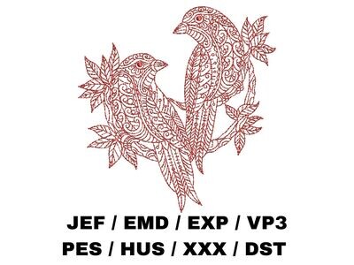 Two Birds on a Tree Branch