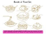 Bundle of Food Redwork Embroidery