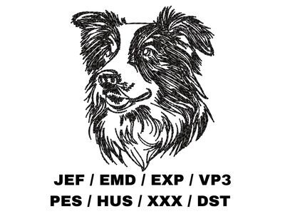 Border Collie in Hand Sketch Effect