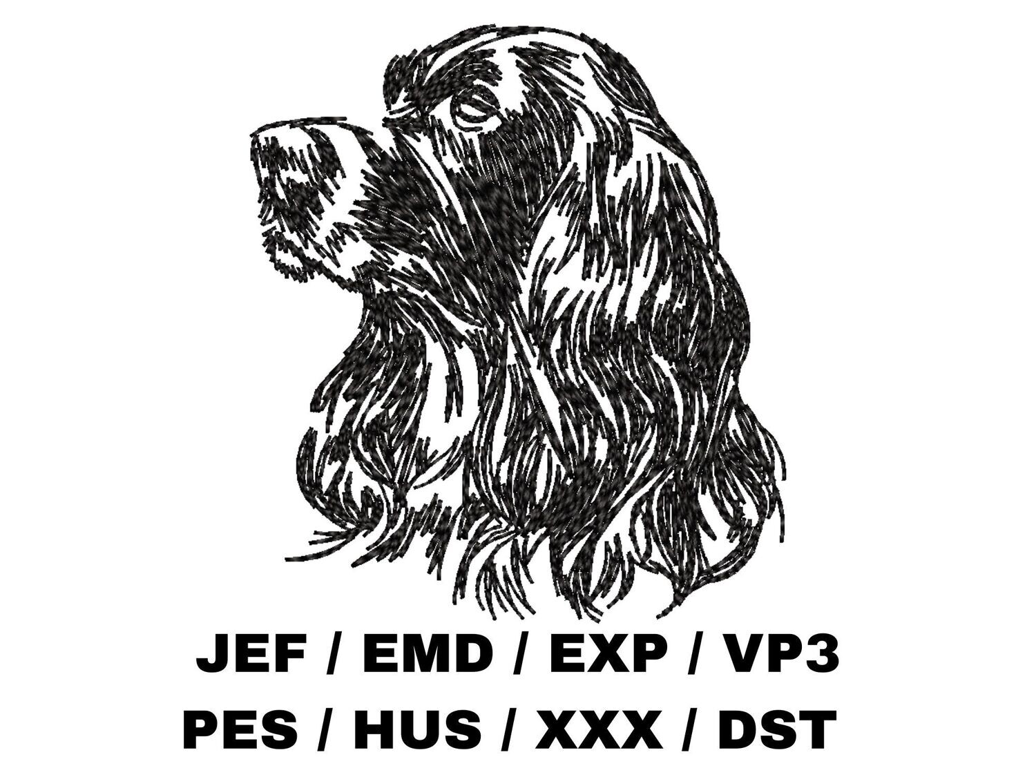 English Cocker Spaniel in Hand Sketch Effect