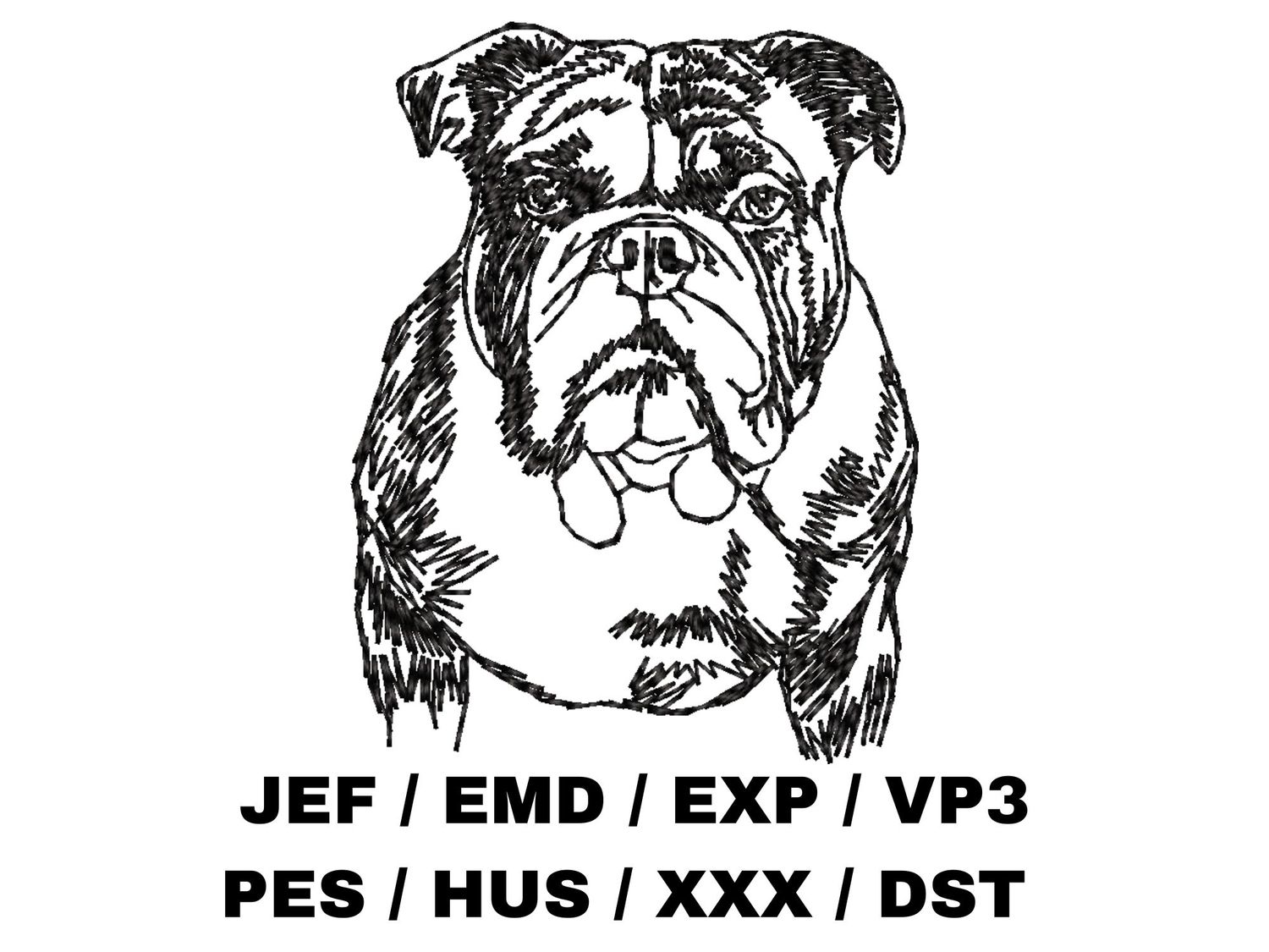 English Bulldog Sketch Effect