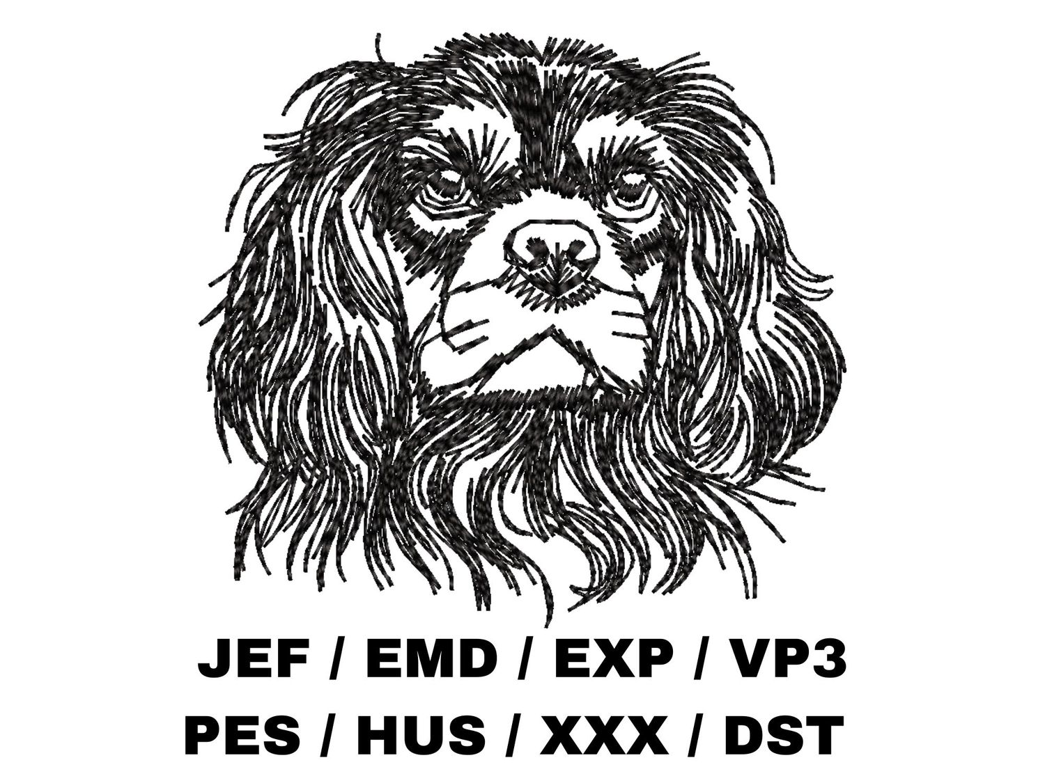 Cavalier King Charles Spaniel Face Outline 1