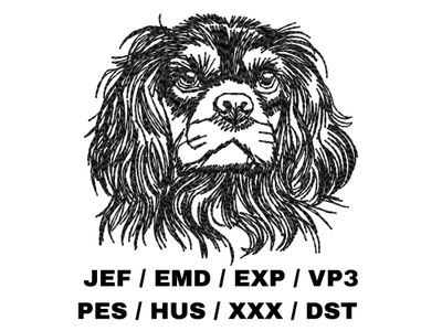 Cavalier King Charles Spaniel Face Outline 1
