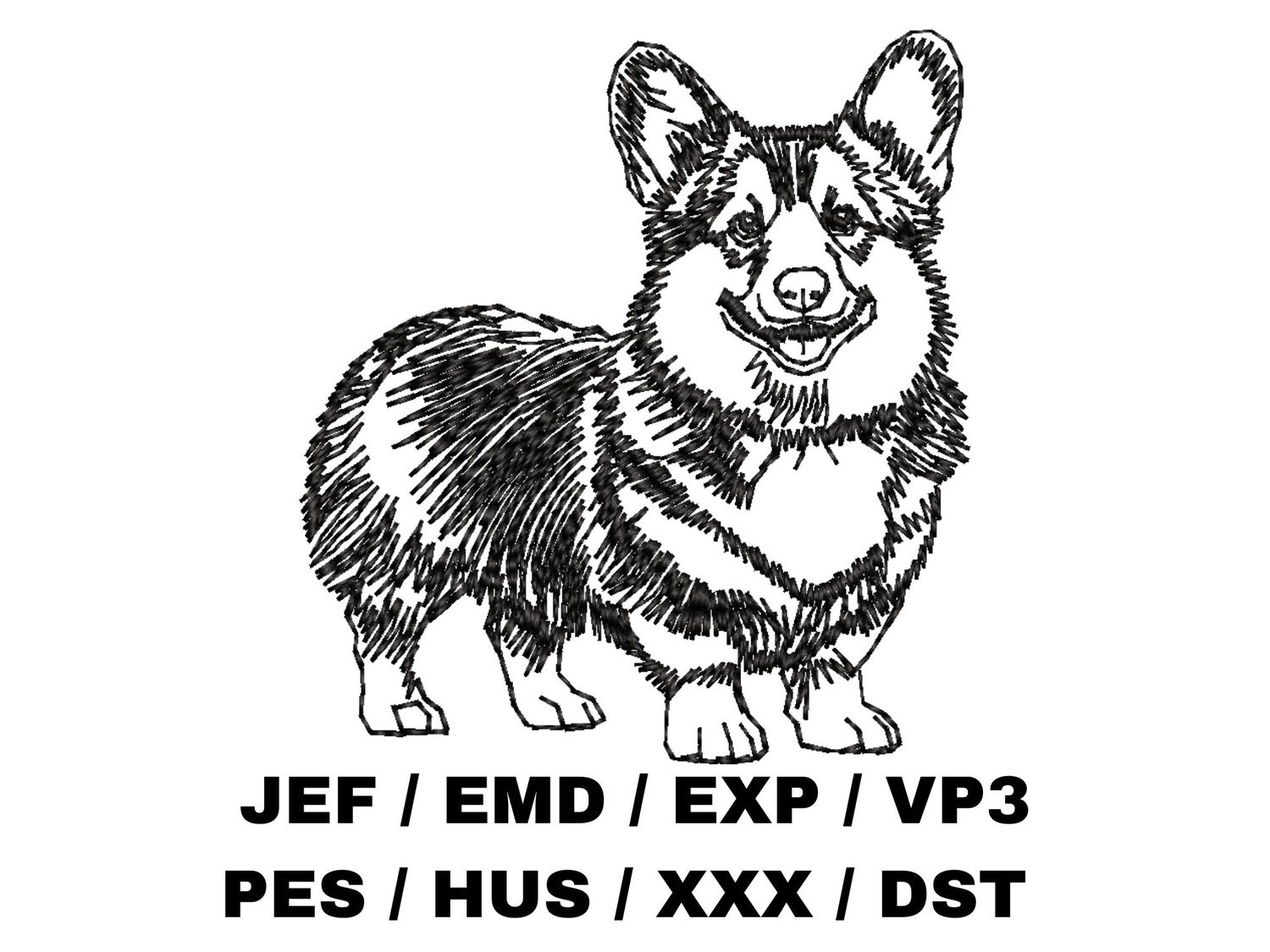 Pembroke Welsh Corgi Outline Sketch - Full Body