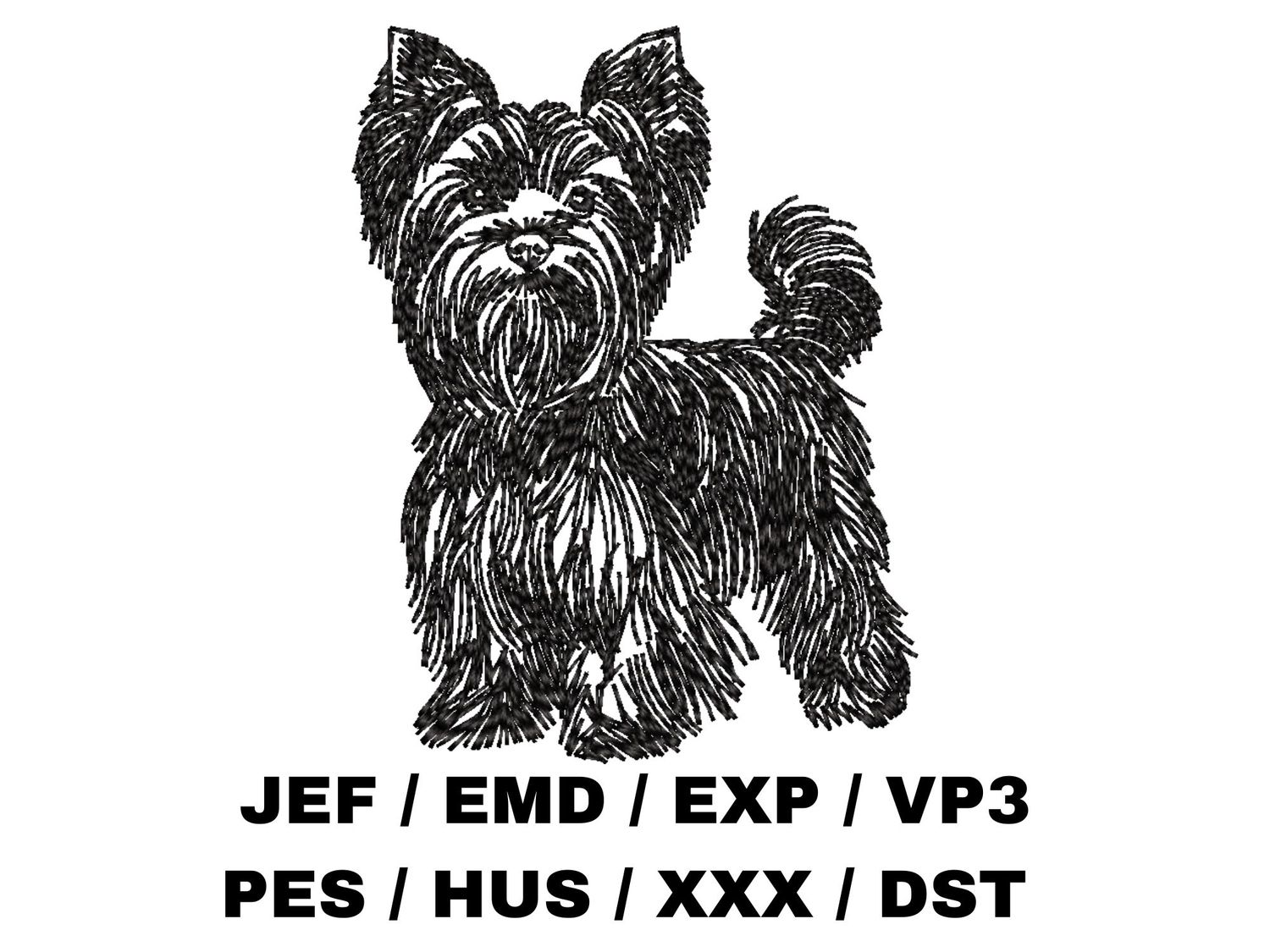 Yorkshire Terrier Outline Sketch - Full Body