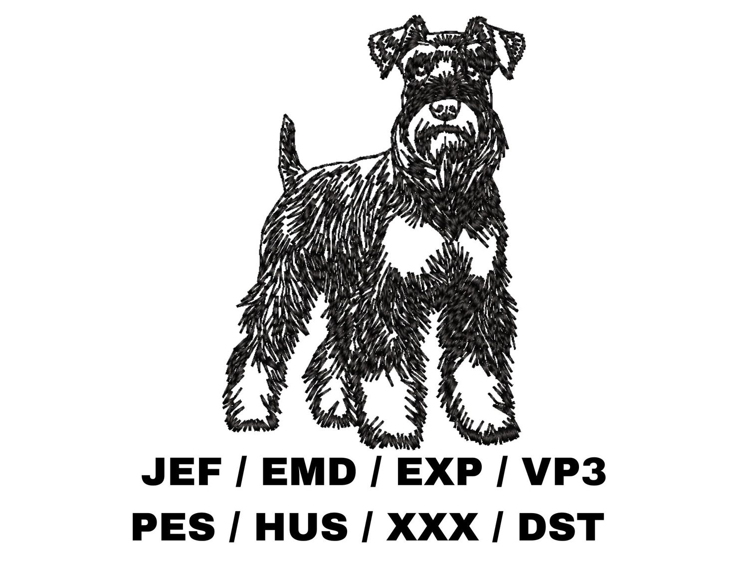 Miniature Schnauzer Outline Sketch - Full Body