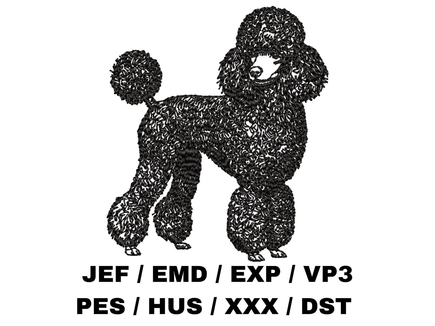 Poodle Outline Sketch - Full Body