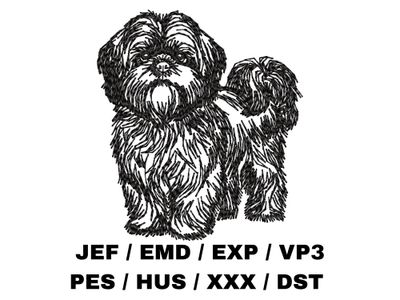 Shih Tzu Outline Sketch - Full Body