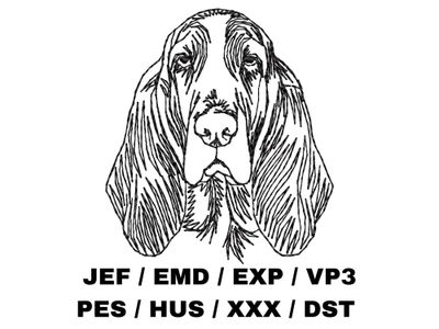 Basset Hound Outline Sketch